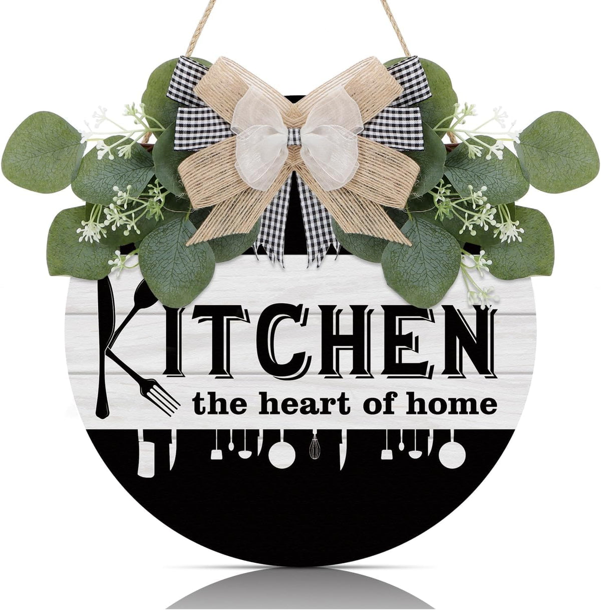 TOARTi Kitchen Hanging Rustic Signs Farmhouse Round Wall Art Home 11.5in