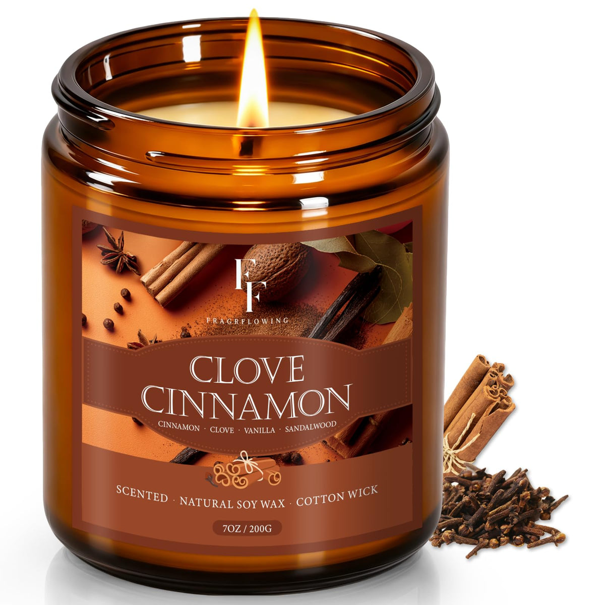 FF FRAGRFLOWING Autumn Candle, 6-Pack Soy Wax Scented Candles