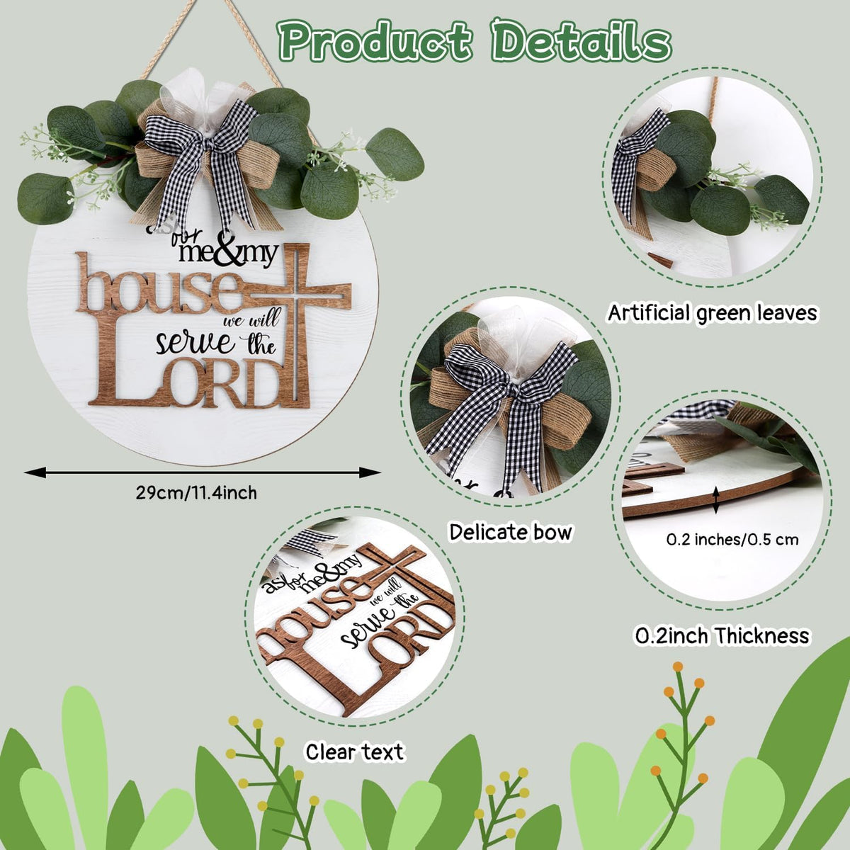 TOARTi Kitchen Hanging Rustic Signs Farmhouse Round Wall Art Home 11.5in