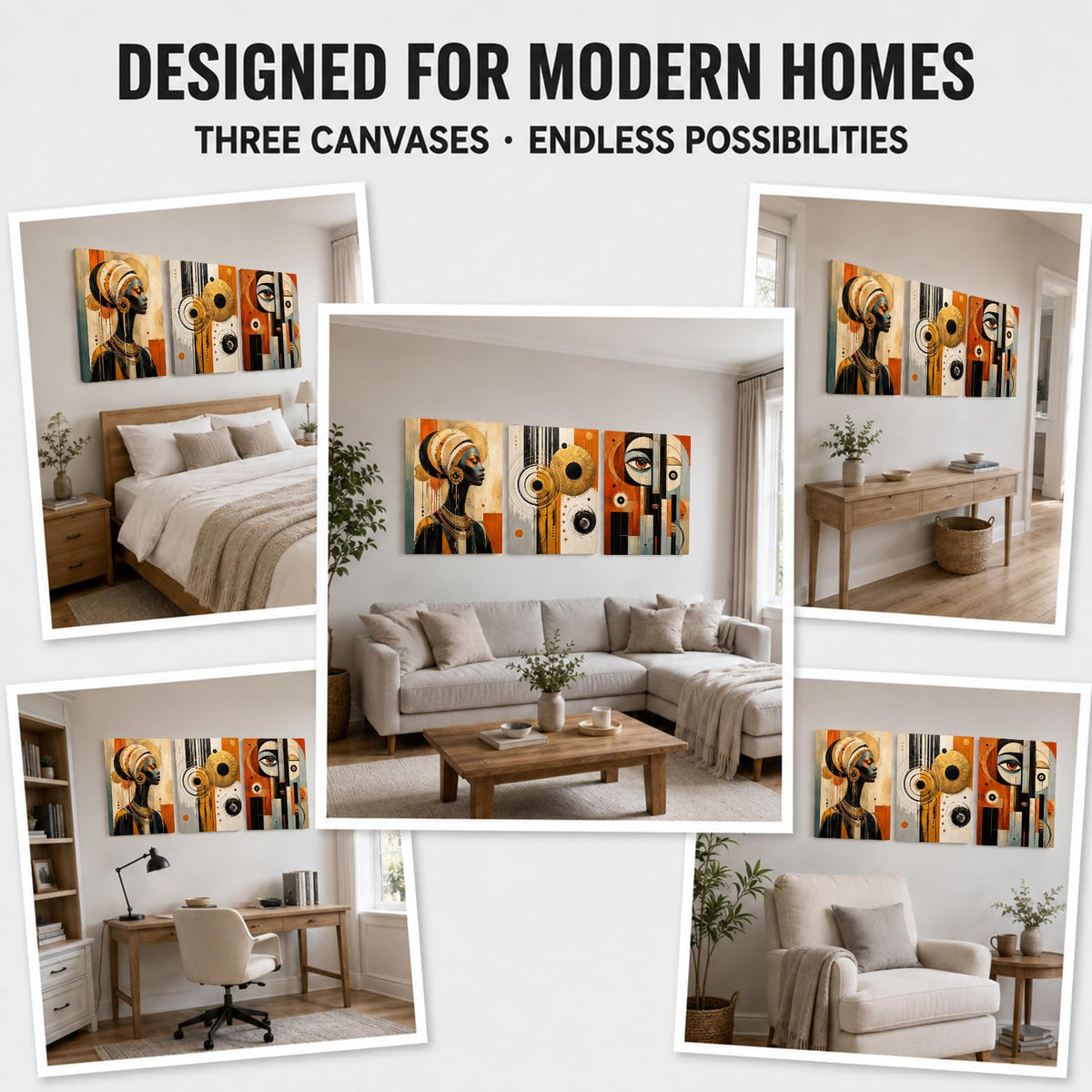 Soft Beige Floral Canvas Prints, Set of 3 Framed 12 x 16 Inch Wall Art