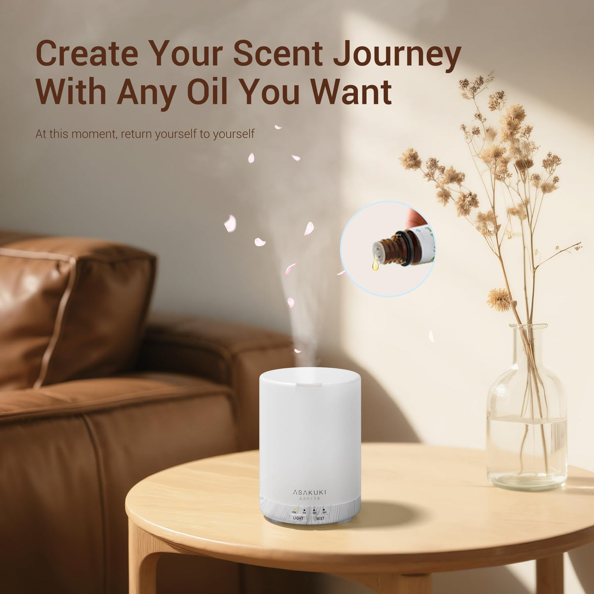 ASAKUKI Essential Oil Diffuser – 300ml