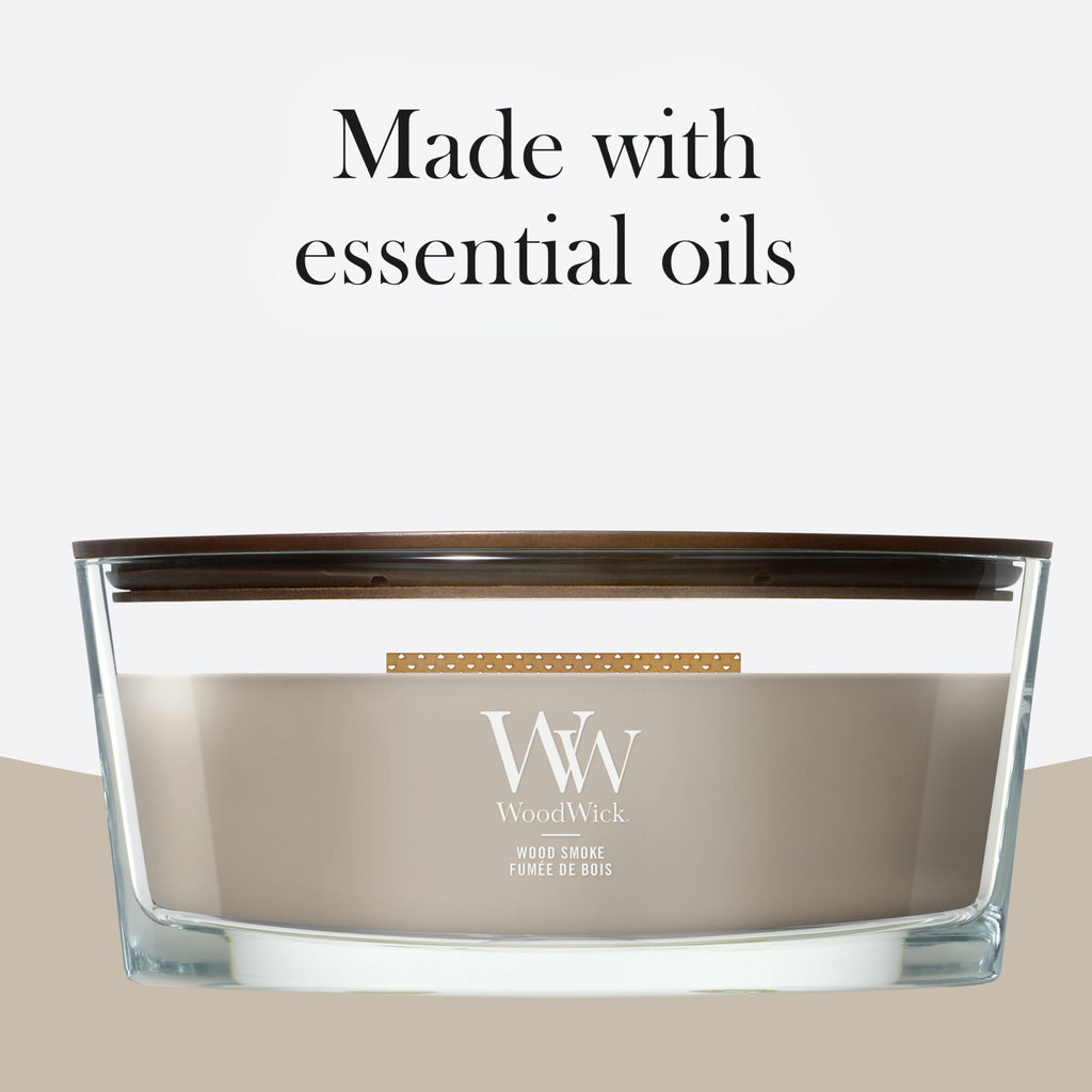 WoodWick Ellipse Scented Candle | Fireside | with Crackling Wick | Burn Time: Up to 50 Hours