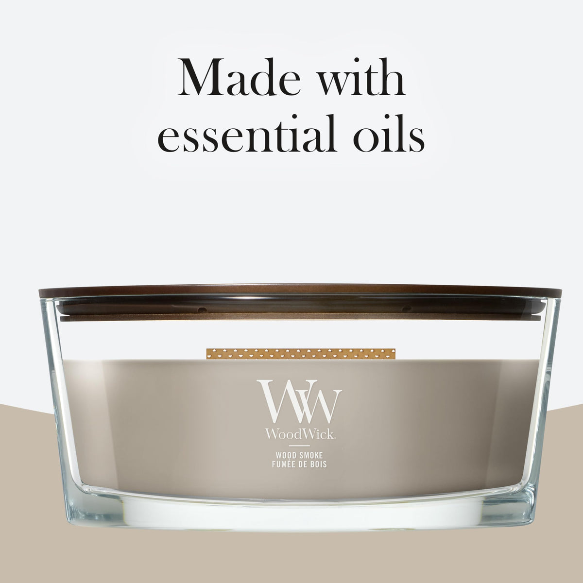 WoodWick Ellipse Scented Candle | Fireside | with Crackling Wick | Burn Time: Up to 50 Hours