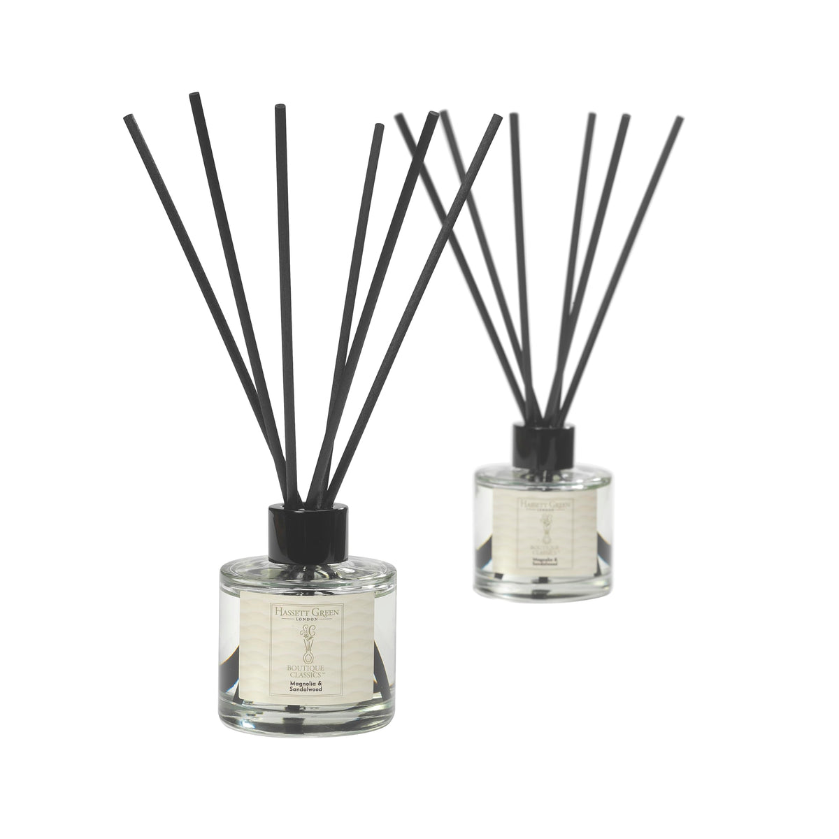 Hassett Green London Boutique Classics Damask Rose & Oud - Reed Diffuser Duo Set - 2 x 125ml - Reduced Packaging