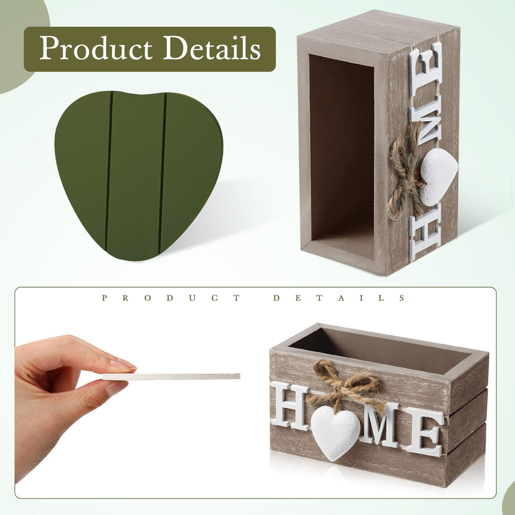Patelai Set of 6 Wooden Heart Coasters House Warming Gifts, Home, Grey