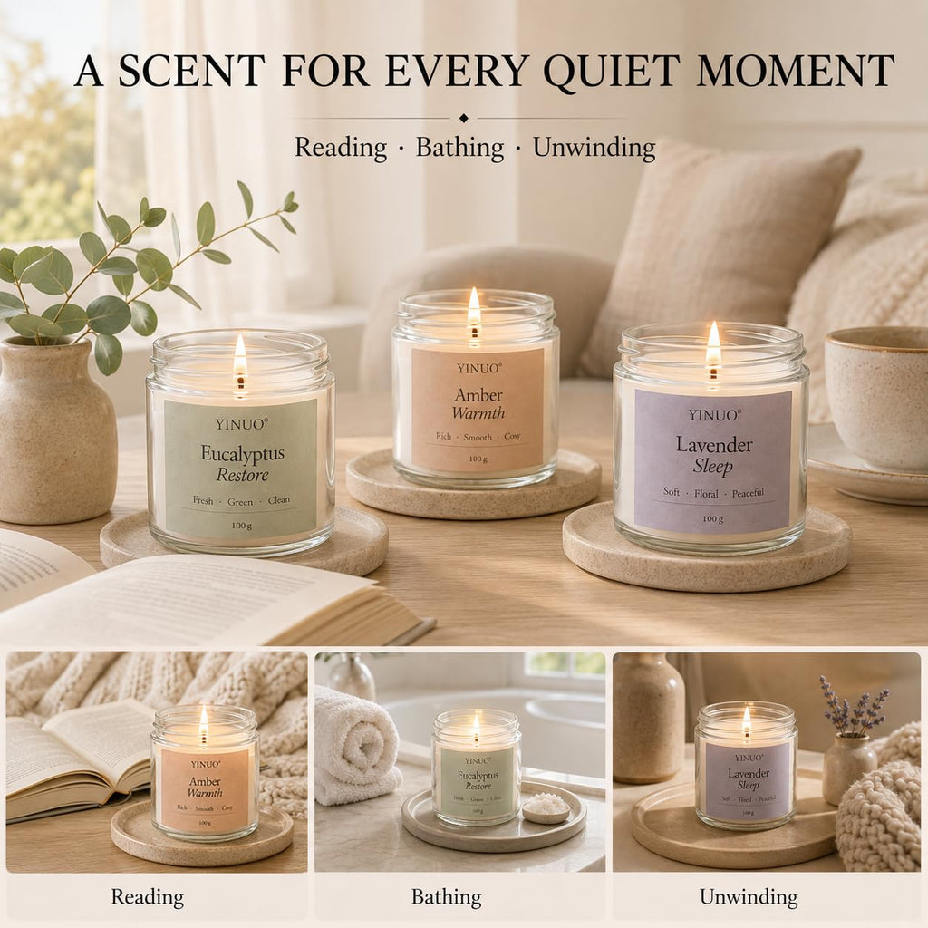 Scented Candles Gift Set, All Occasions Home Spa Gift Box for Relaxation (6 Pack Autumn Glow Collection)