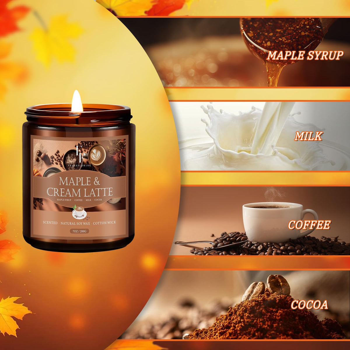 FF FRAGRFLOWING Autumn Candle, 6-Pack Soy Wax Scented Candles