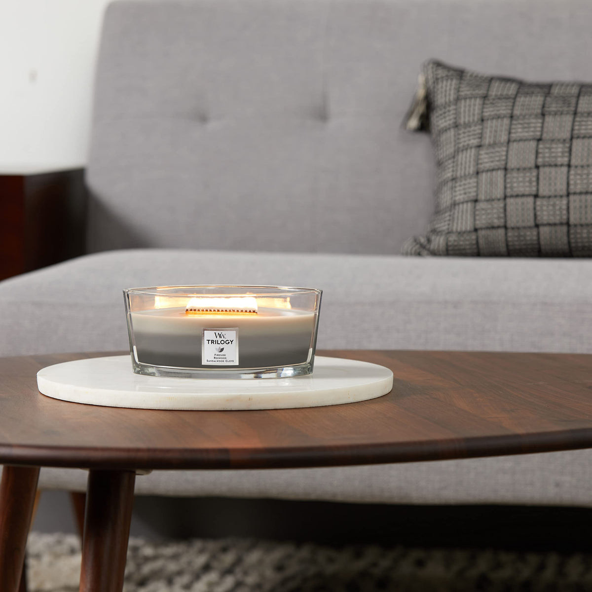 WoodWick Ellipse Scented Candle | Fireside | with Crackling Wick | Burn Time: Up to 50 Hours