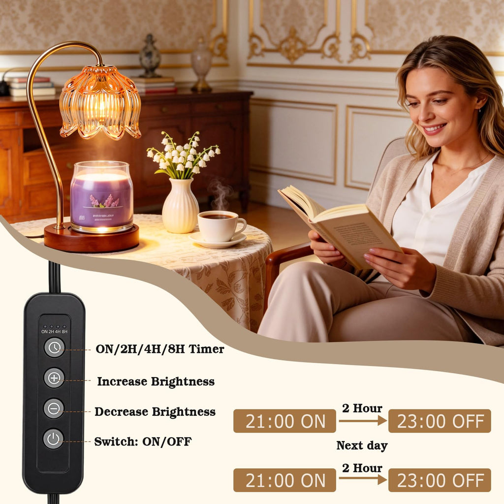 Funistree Candle Warmer Lamp with Timer Dimmer, Gifts for Women Christmas
