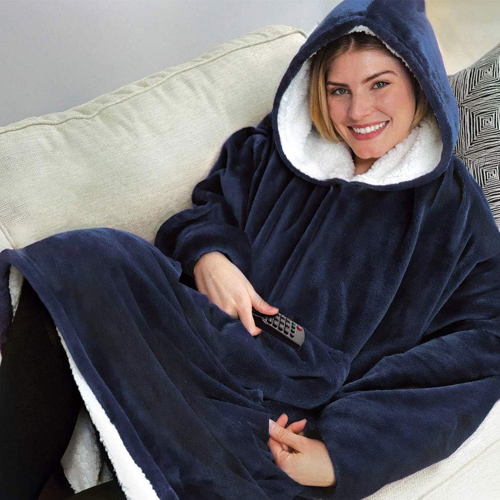 CASKIE Oversized Hoodie Sweatshirt Blanket, TV Super Soft Warm Comfortable Blanket Hoodie, Soft Cozy Warm Comfortable Novelty Hoodies, One Size Fits All, TV-Blanket for Men Women Teenagers Kids