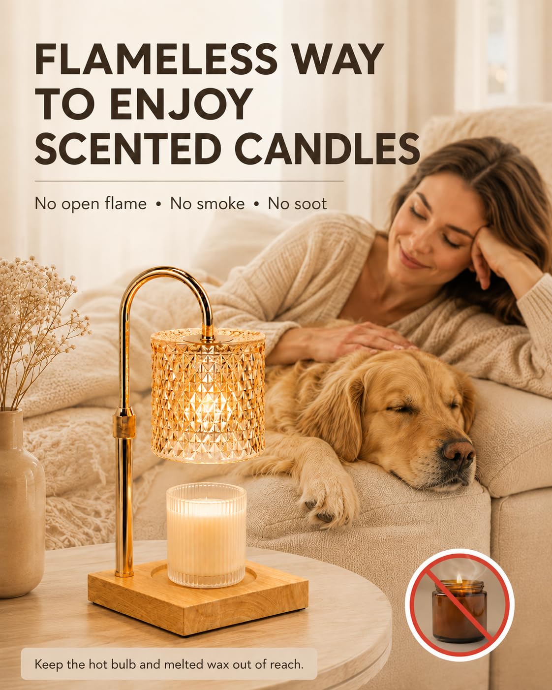 Funistree Candle Warmer Lamp with Timer Dimmer, Gifts for Women Christmas
