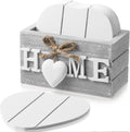 Patelai Set of 6 Wooden Heart Coasters House Warming Gifts, Home, Grey