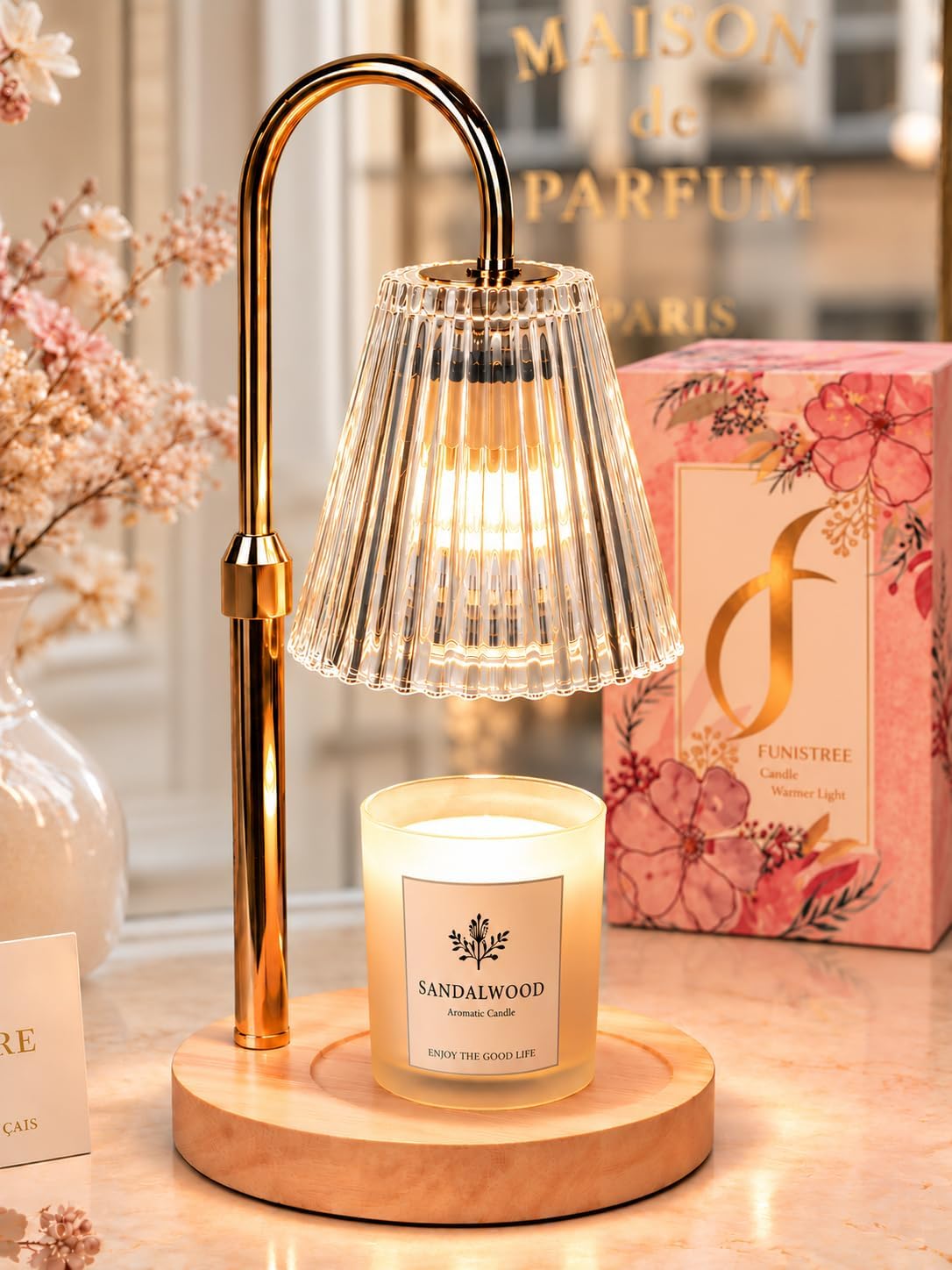 Funistree Candle Warmer Lamp with Timer Dimmer, Gifts for Women Christmas