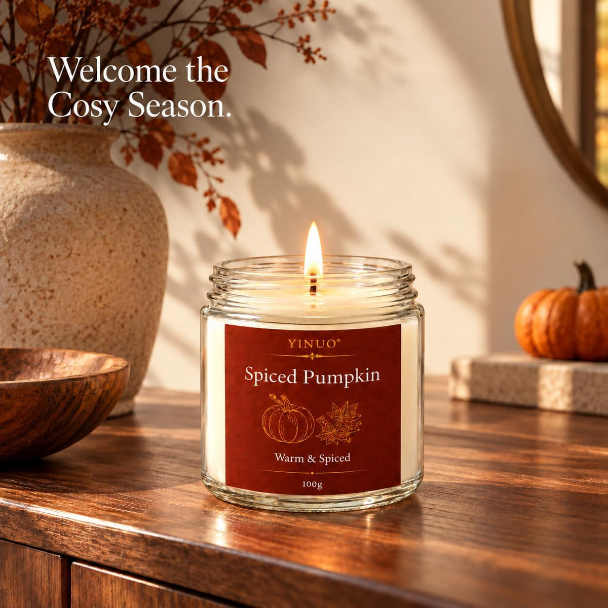 Scented Candles Gift Set, All Occasions Home Spa Gift Box for Relaxation (6 Pack Autumn Glow Collection)