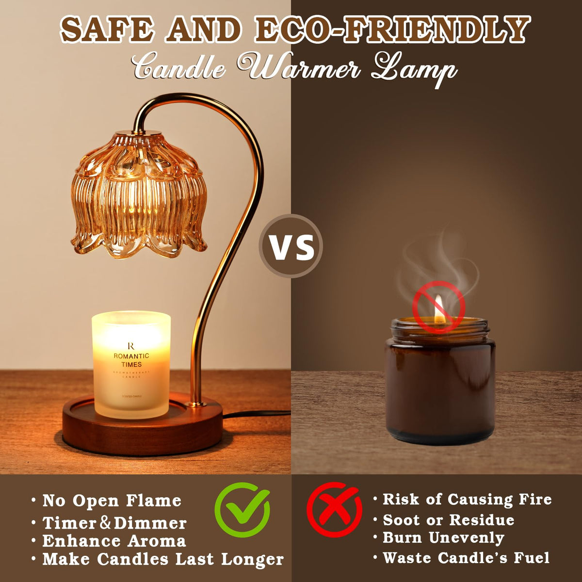 Funistree Candle Warmer Lamp with Timer Dimmer, Gifts for Women Christmas
