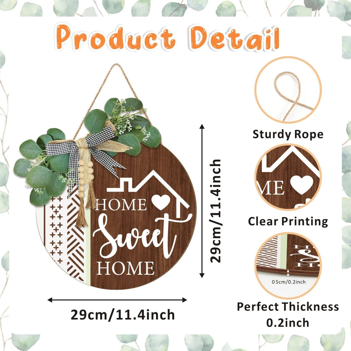 TOARTi Kitchen Hanging Rustic Signs Farmhouse Round Wall Art Home 11.5in