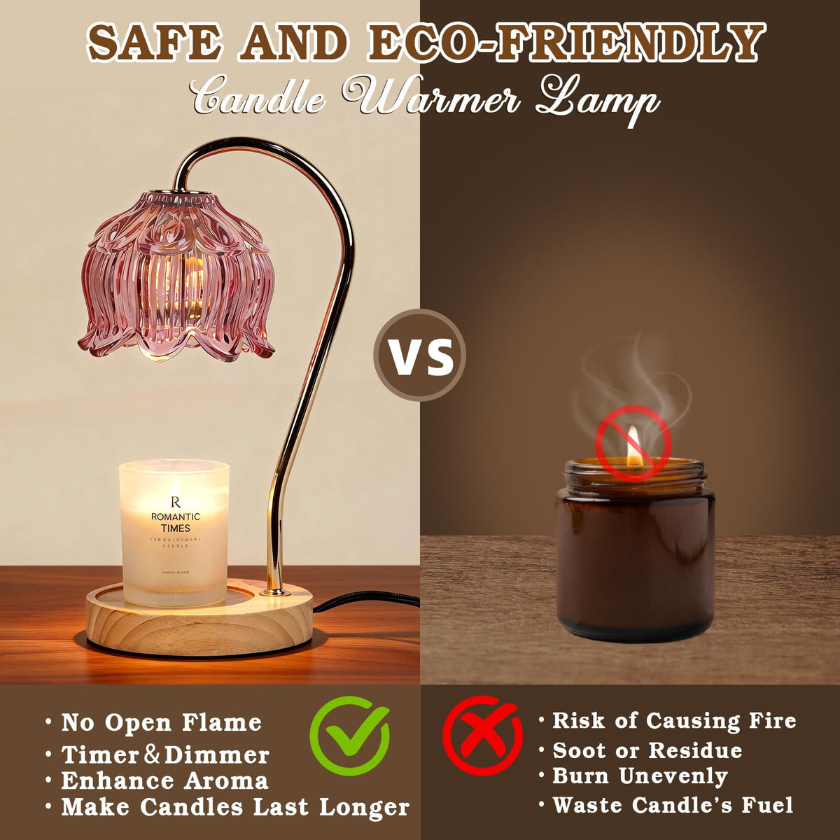 Funistree Candle Warmer Lamp with Timer Dimmer, Gifts for Women Christmas