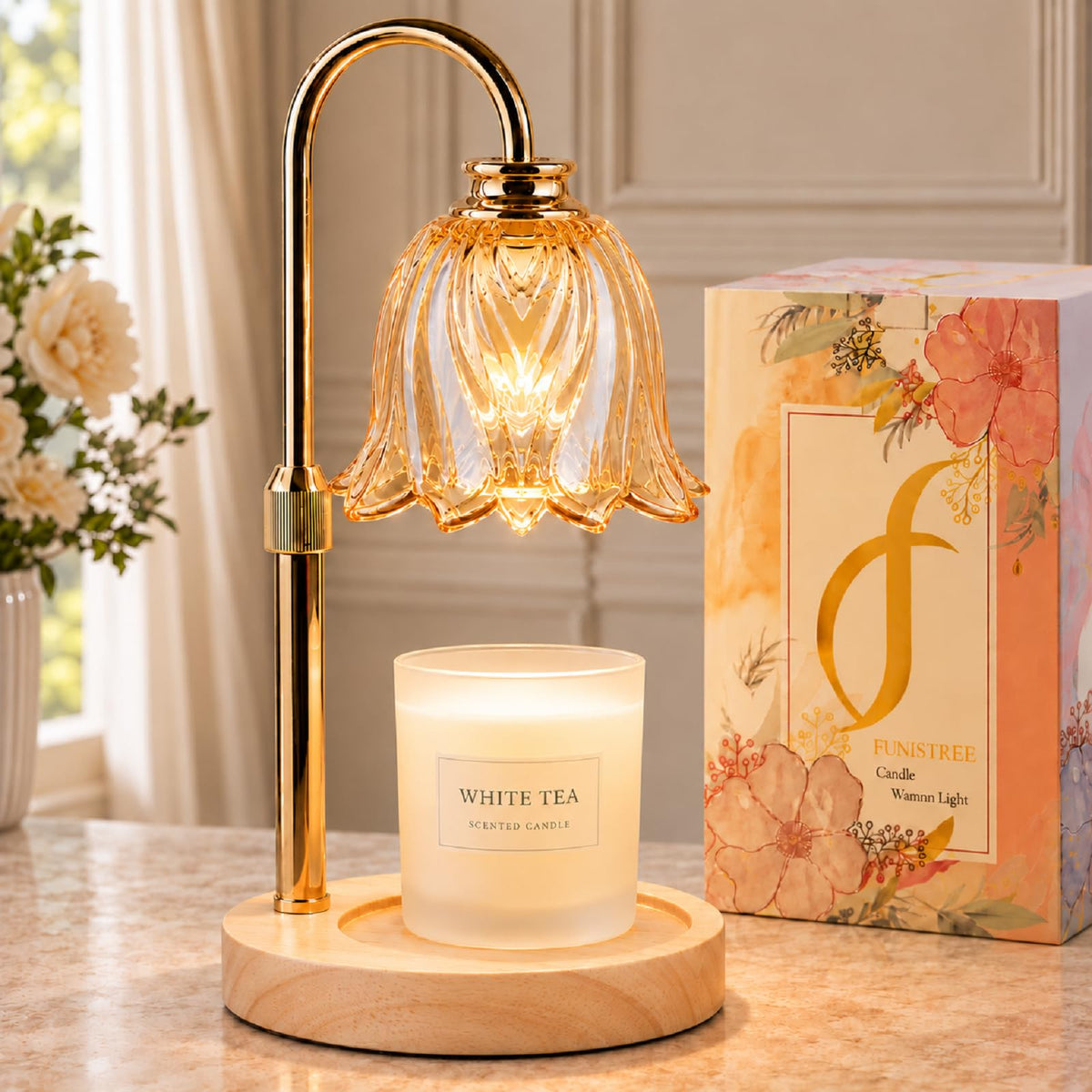 Funistree Candle Warmer Lamp with Timer Dimmer, Gifts for Women Christmas