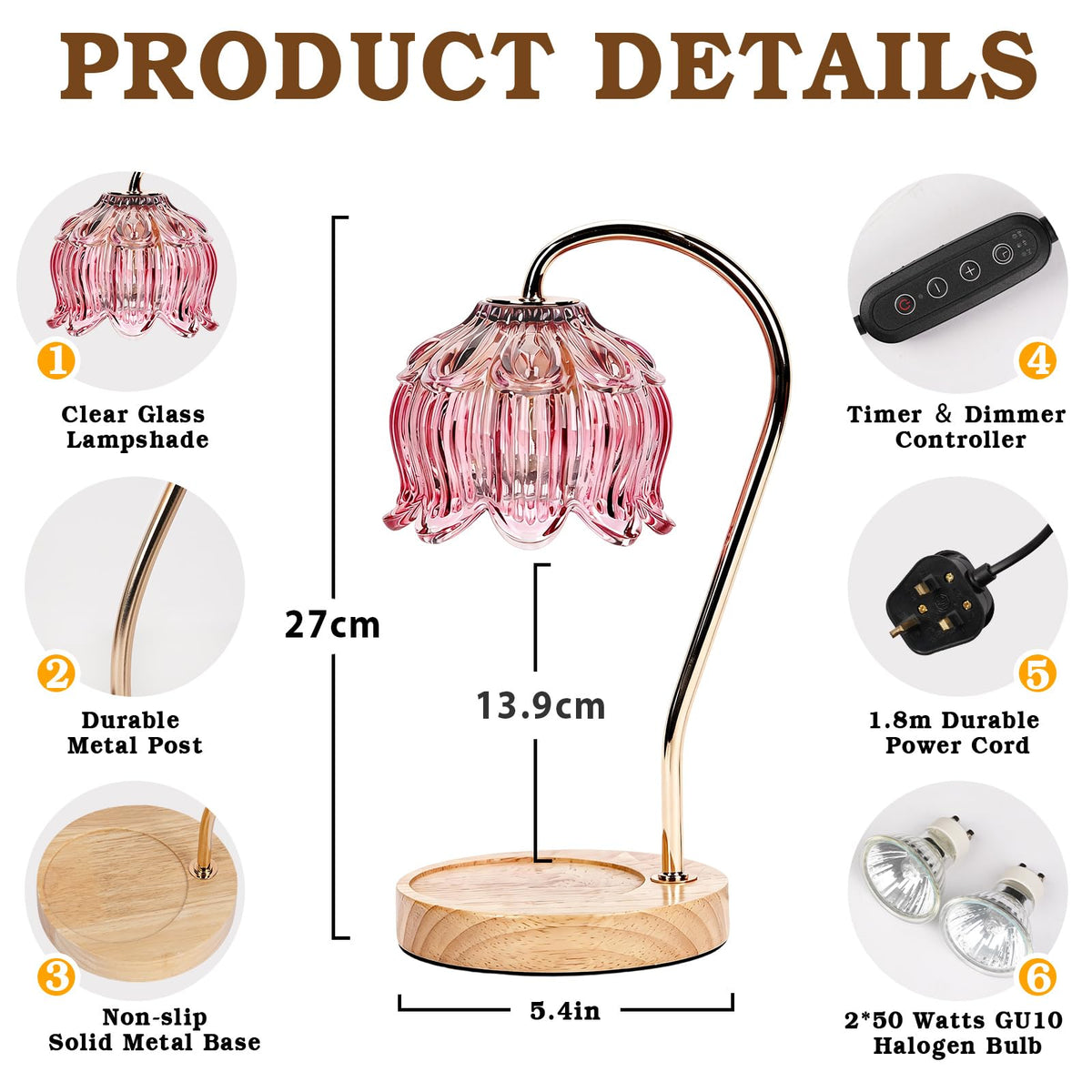 Funistree Candle Warmer Lamp with Timer Dimmer, Gifts for Women Christmas