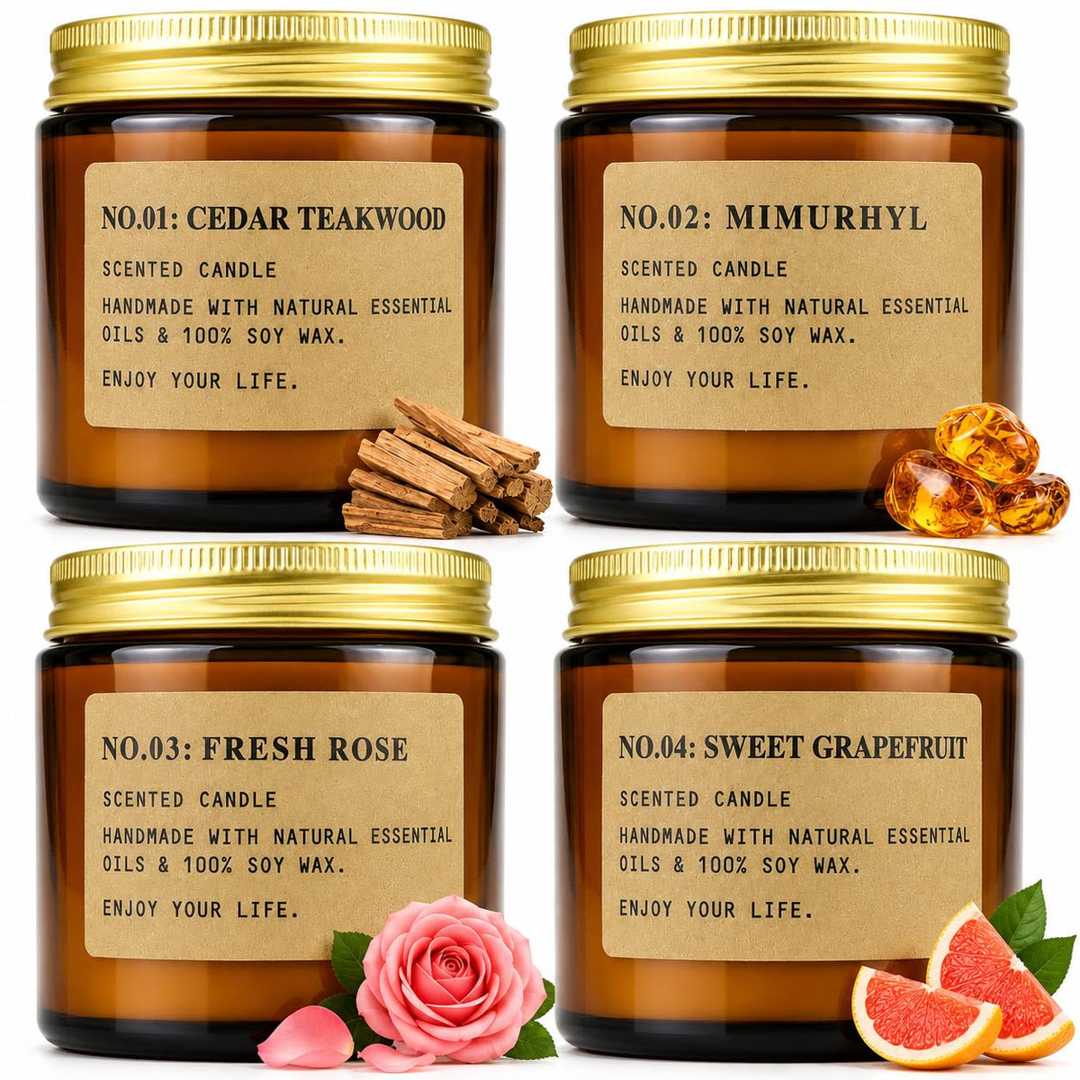 Scented Candles Gift Set, All Occasions Home Spa Gift Box for Relaxation (6 Pack Autumn Glow Collection)