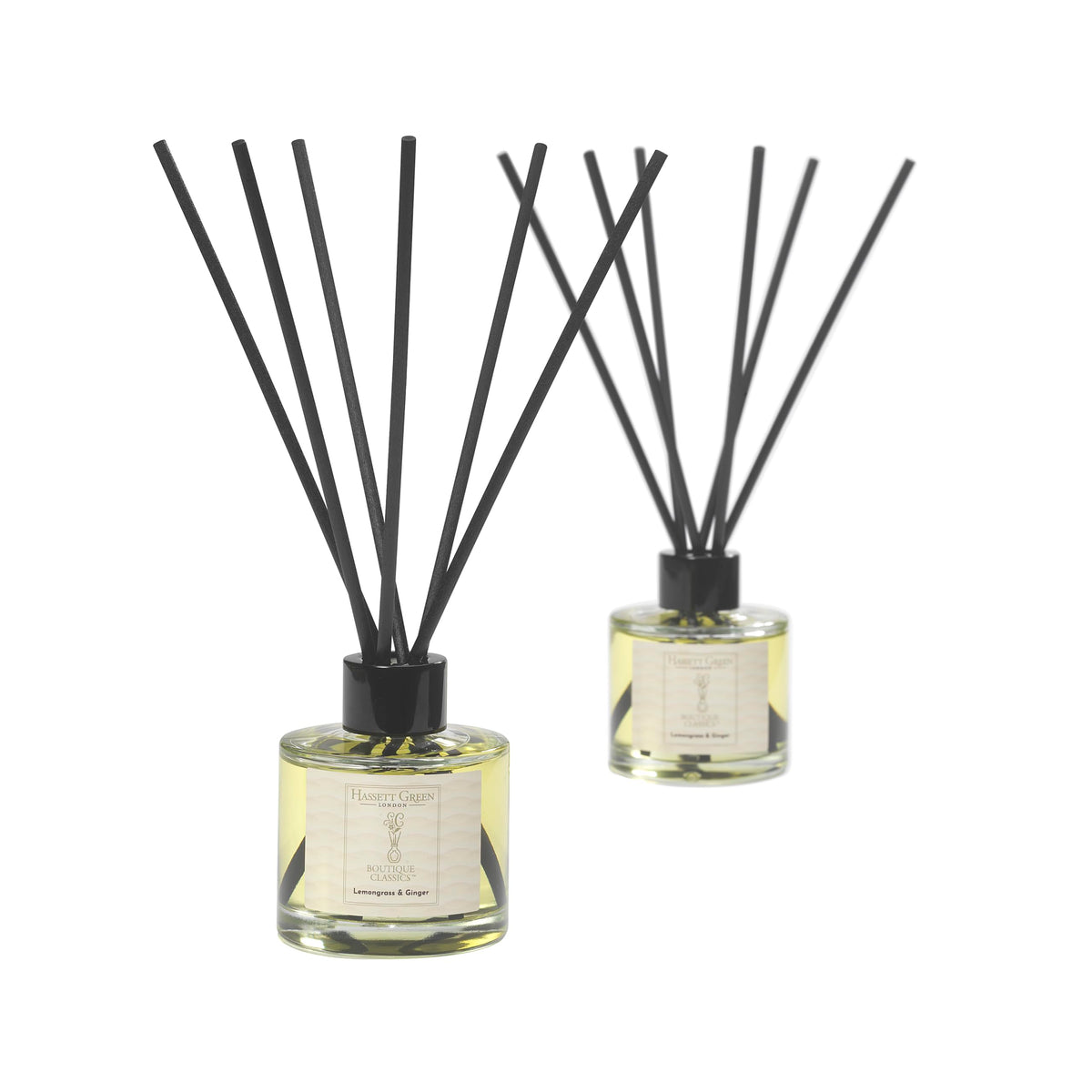 Hassett Green London Boutique Classics Damask Rose & Oud - Reed Diffuser Duo Set - 2 x 125ml - Reduced Packaging