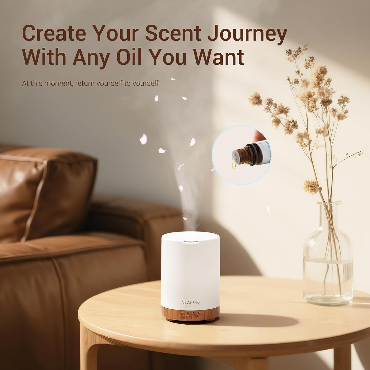 ASAKUKI Essential Oil Diffuser – 300ml