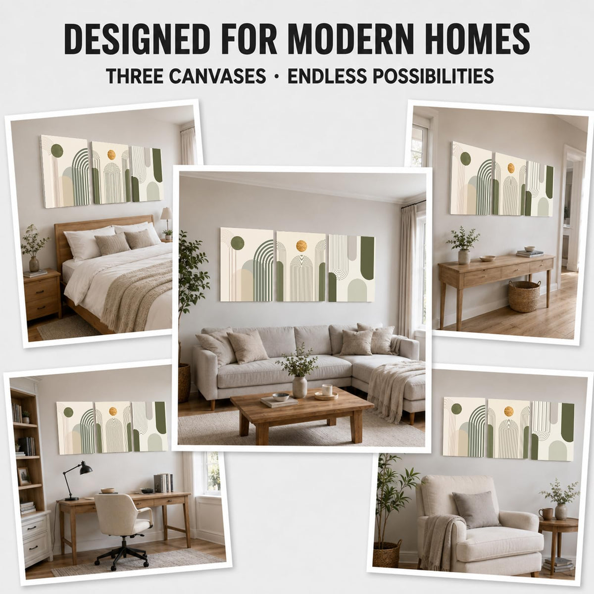 Soft Beige Floral Canvas Prints, Set of 3 Framed 12 x 16 Inch Wall Art