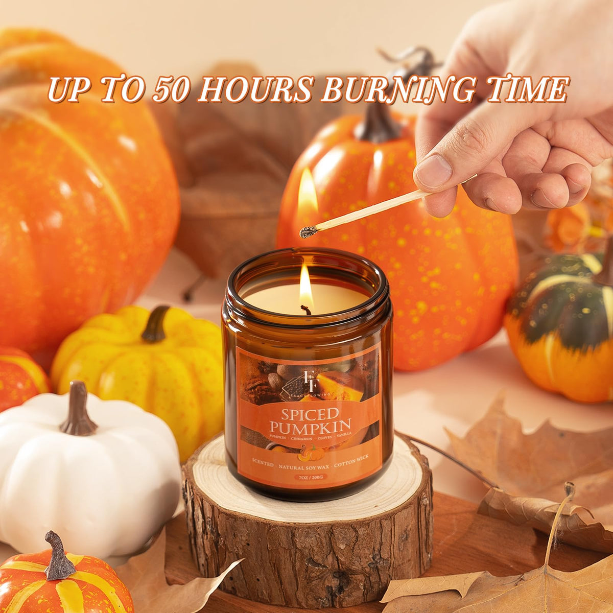FF FRAGRFLOWING Autumn Candle, 6-Pack Soy Wax Scented Candles