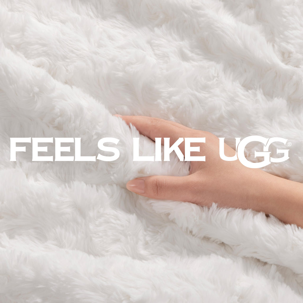UGG Adalee Throw Blanket for Bed, Faux Fur Blanket, 50" x 70", Brown