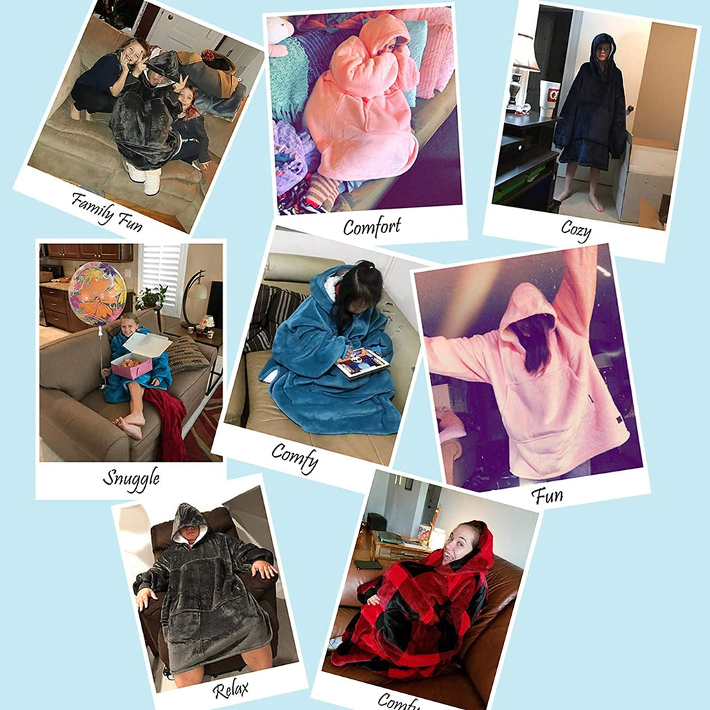 CASKIE Oversized Hoodie Sweatshirt Blanket, TV Super Soft Warm Comfortable Blanket Hoodie, Soft Cozy Warm Comfortable Novelty Hoodies, One Size Fits All, TV-Blanket for Men Women Teenagers Kids
