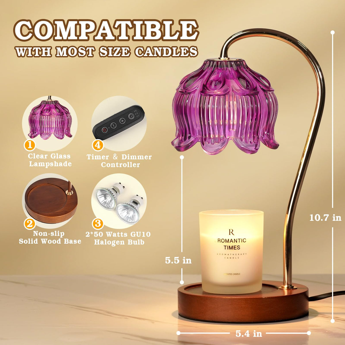 Funistree Candle Warmer Lamp with Timer Dimmer, Gifts for Women Christmas