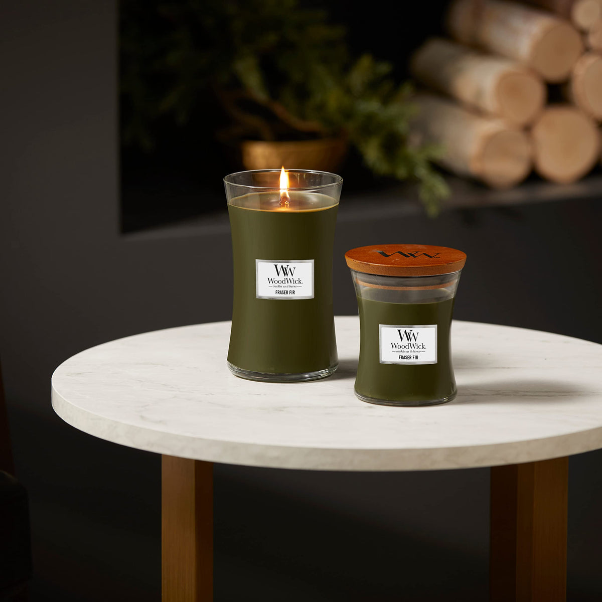 Woodwick Ellipse Scented Candle | Fraser Fir | with Crackling Wick | Burn Time: Up to 50 Hours