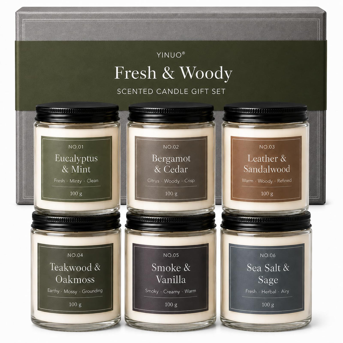 Scented Candles Gift Set, All Occasions Home Spa Gift Box for Relaxation (6 Pack Autumn Glow Collection)