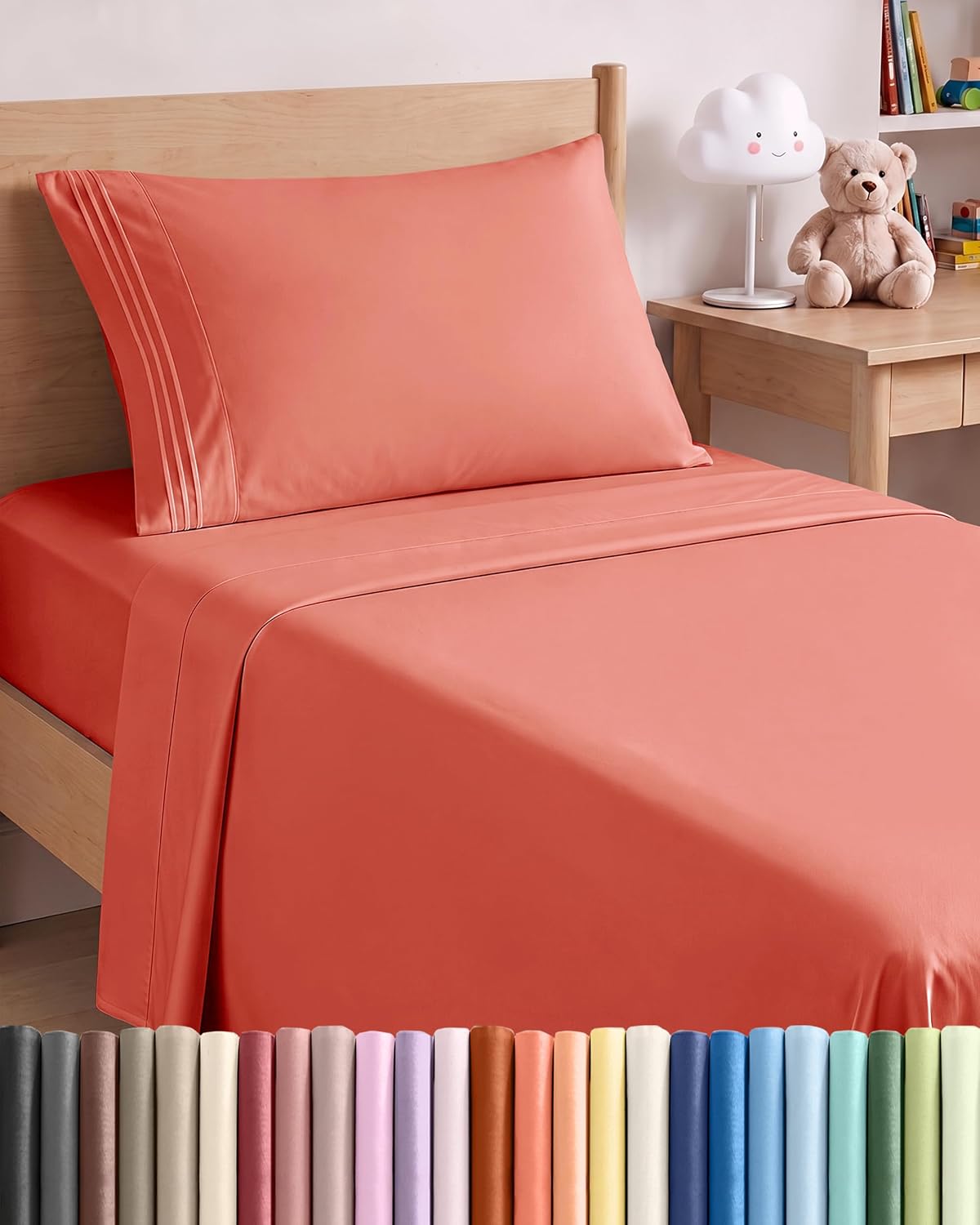 Queen Size 4 Piece Sheet Set - Breathable & Cooling Sheets - Dark Grey