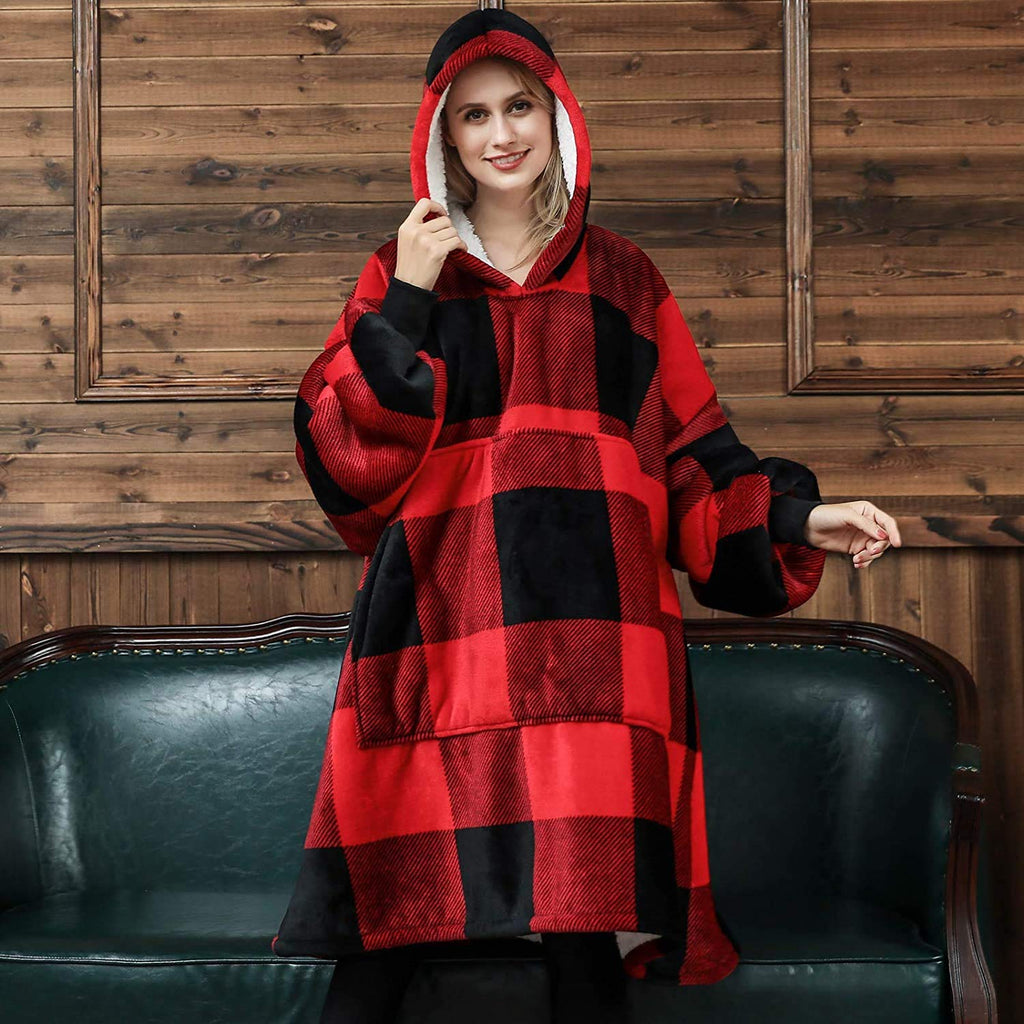 CASKIE Oversized Hoodie Sweatshirt Blanket, TV Super Soft Warm Comfortable Blanket Hoodie, Soft Cozy Warm Comfortable Novelty Hoodies, One Size Fits All, TV-Blanket for Men Women Teenagers Kids