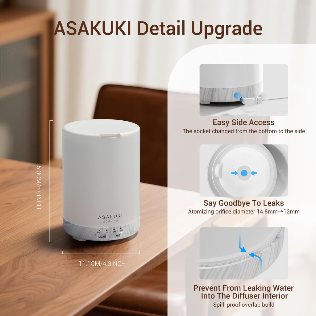 ASAKUKI Essential Oil Diffuser – 300ml