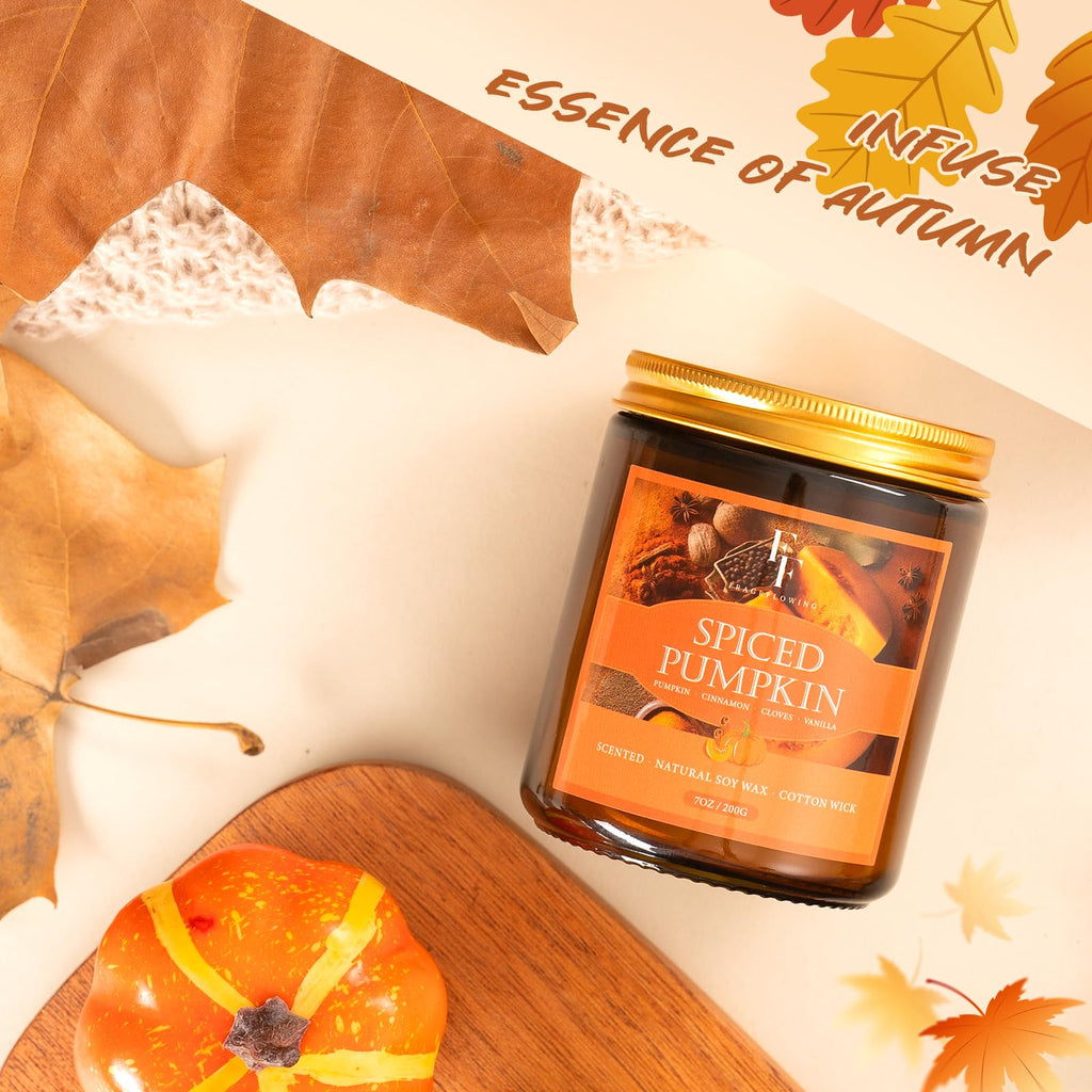 FF FRAGRFLOWING Autumn Candle, 6-Pack Soy Wax Scented Candles