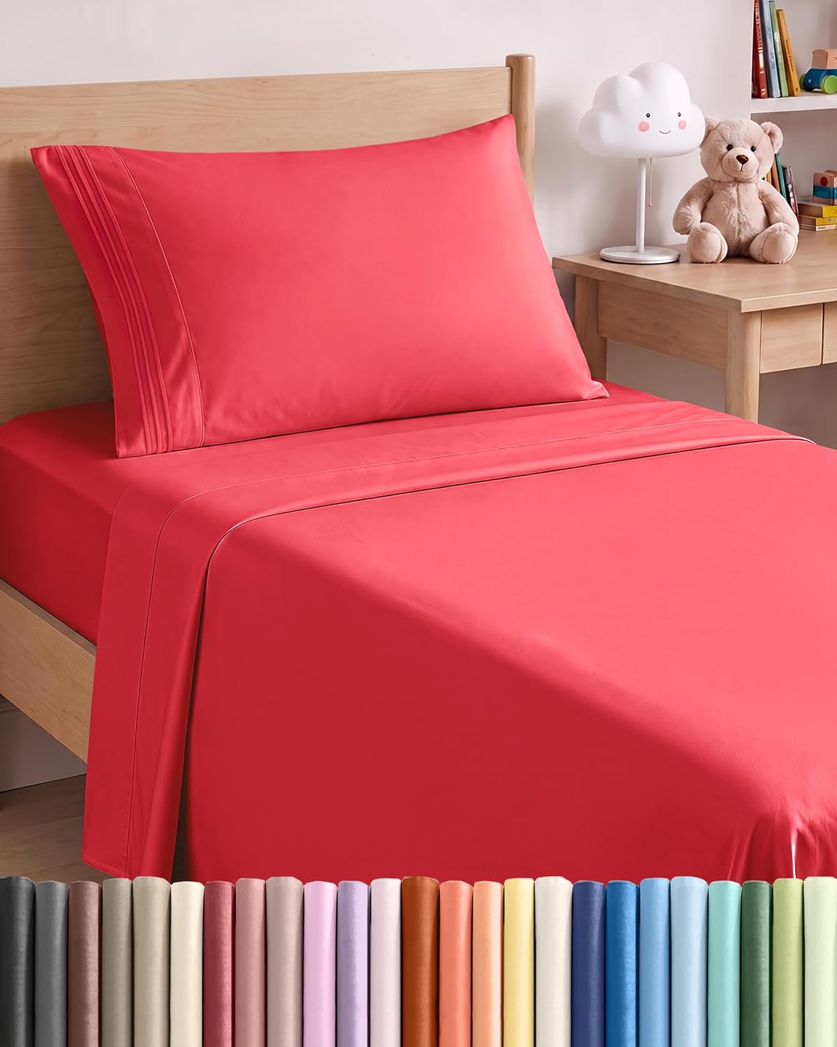 Queen Size 4 Piece Sheet Set - Breathable & Cooling Sheets - Dark Grey