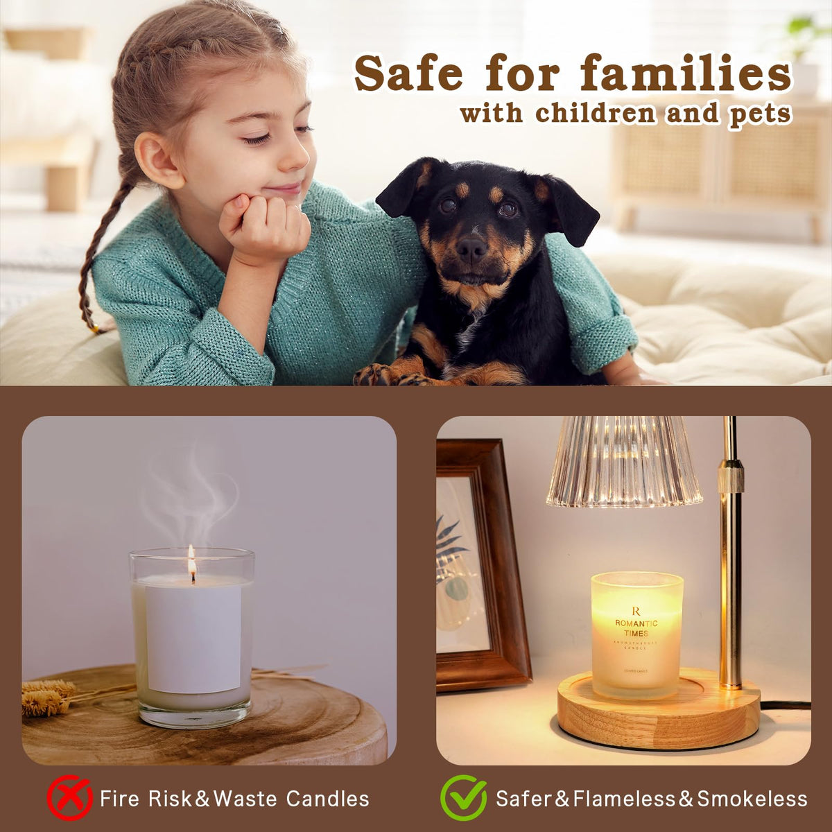 Funistree Candle Warmer Lamp with Timer Dimmer, Gifts for Women Christmas
