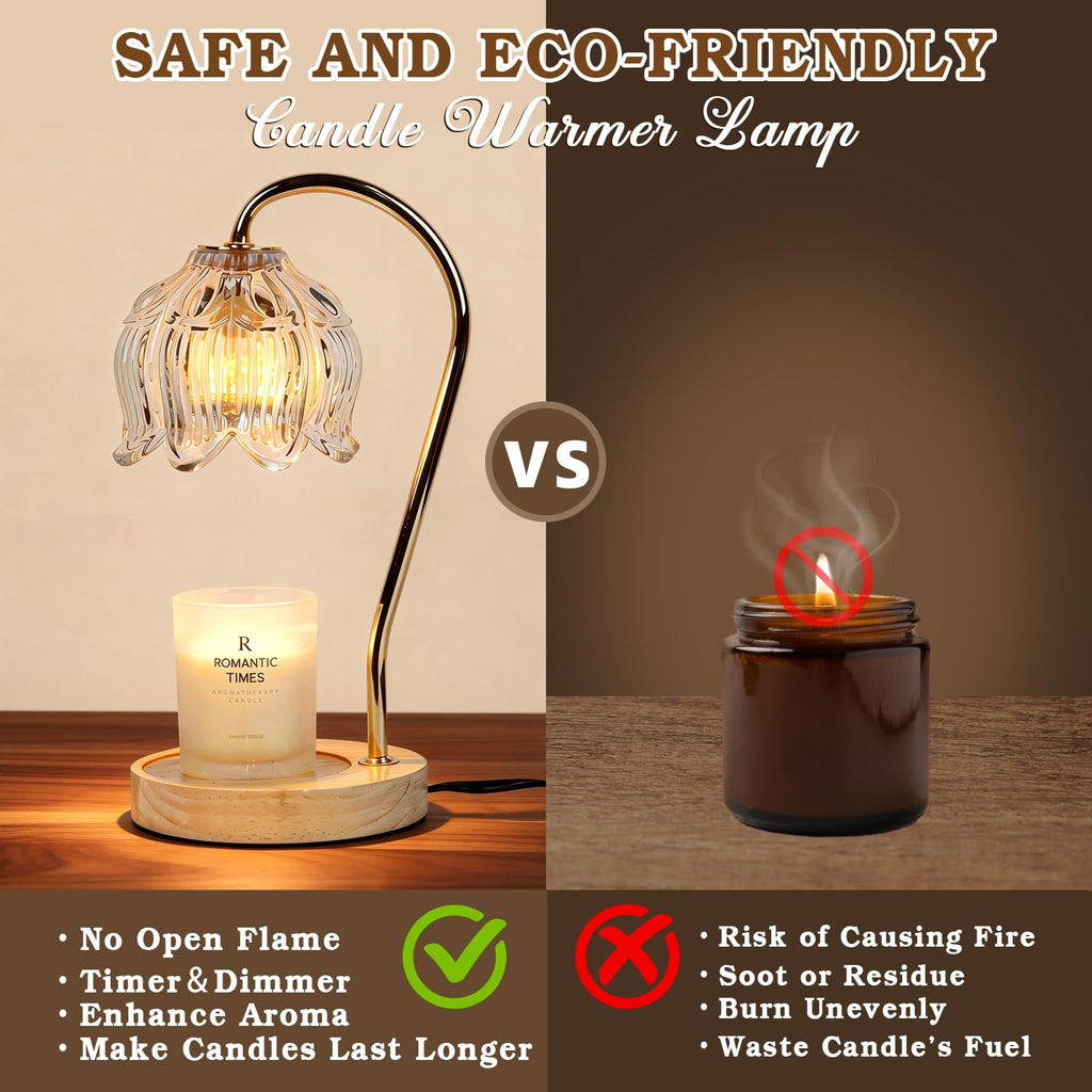 Funistree Candle Warmer Lamp with Timer Dimmer, Gifts for Women Christmas