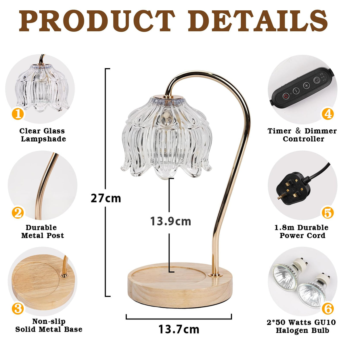 Funistree Candle Warmer Lamp with Timer Dimmer, Gifts for Women Christmas