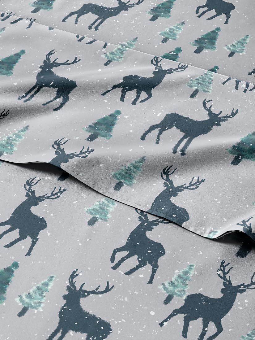 Queen Size 4 Piece Sheet Set - Breathable & Cooling Sheets - Dark Grey