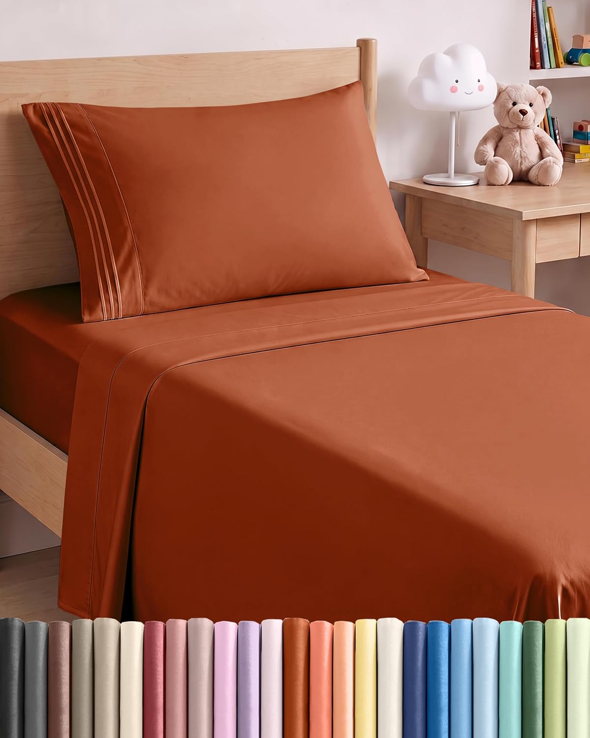 Queen Size 4 Piece Sheet Set - Breathable & Cooling Sheets - Dark Grey