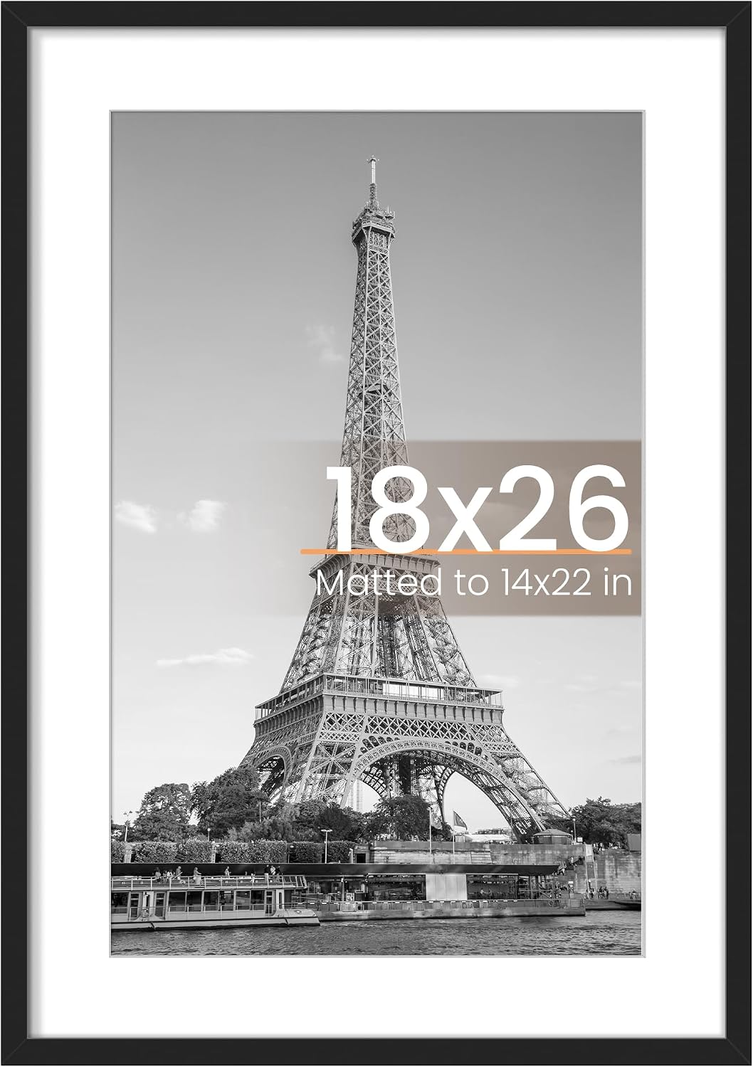 upsimples 22x30 Picture Frame, Wall Decor Poster Frames, Black 1 Pack