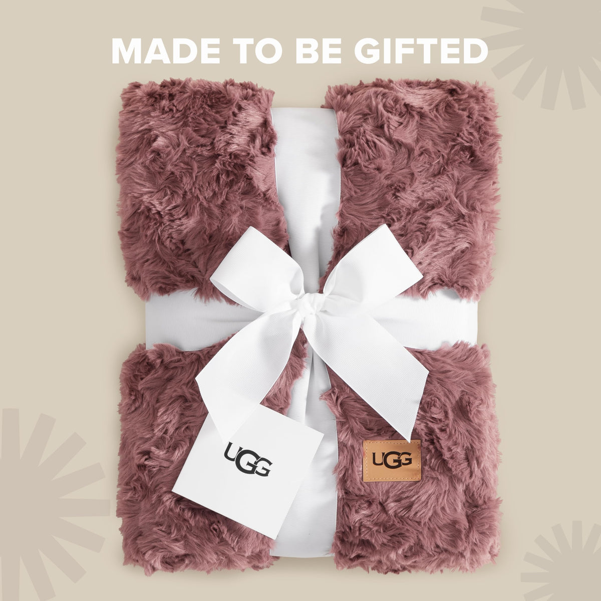 UGG Adalee Throw Blanket for Bed, Faux Fur Blanket, 50" x 70", Brown