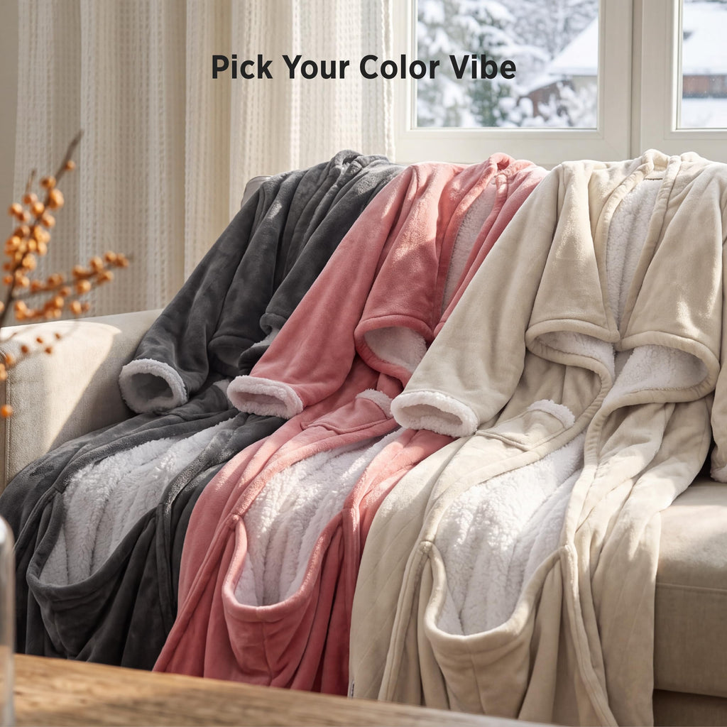 Bedsure Fleece Wearable Heated Blanket - Electric Throw, 127 x 180 cm, Grey