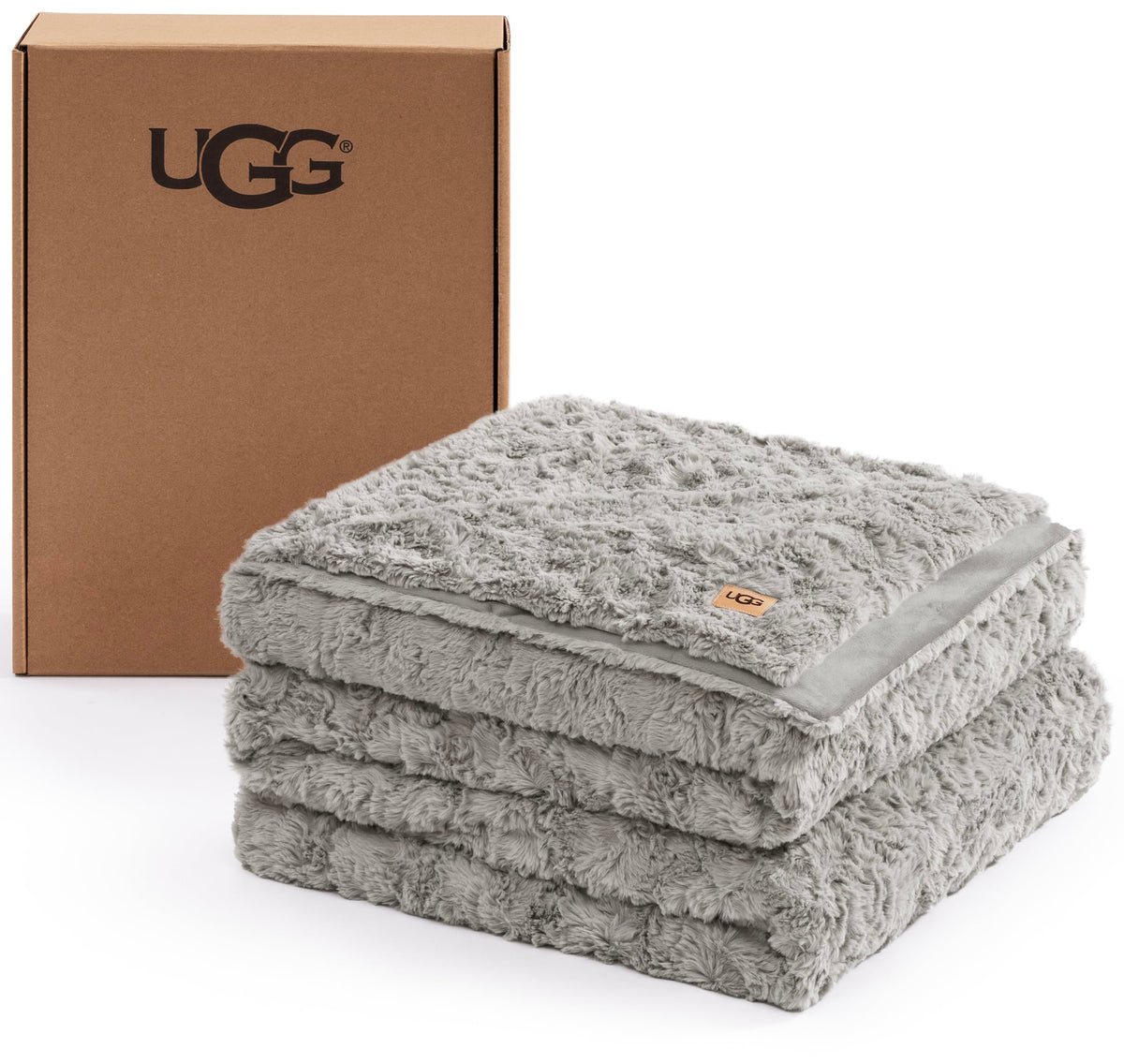 UGG Adalee Throw Blanket for Bed, Faux Fur Blanket, 50" x 70", Brown