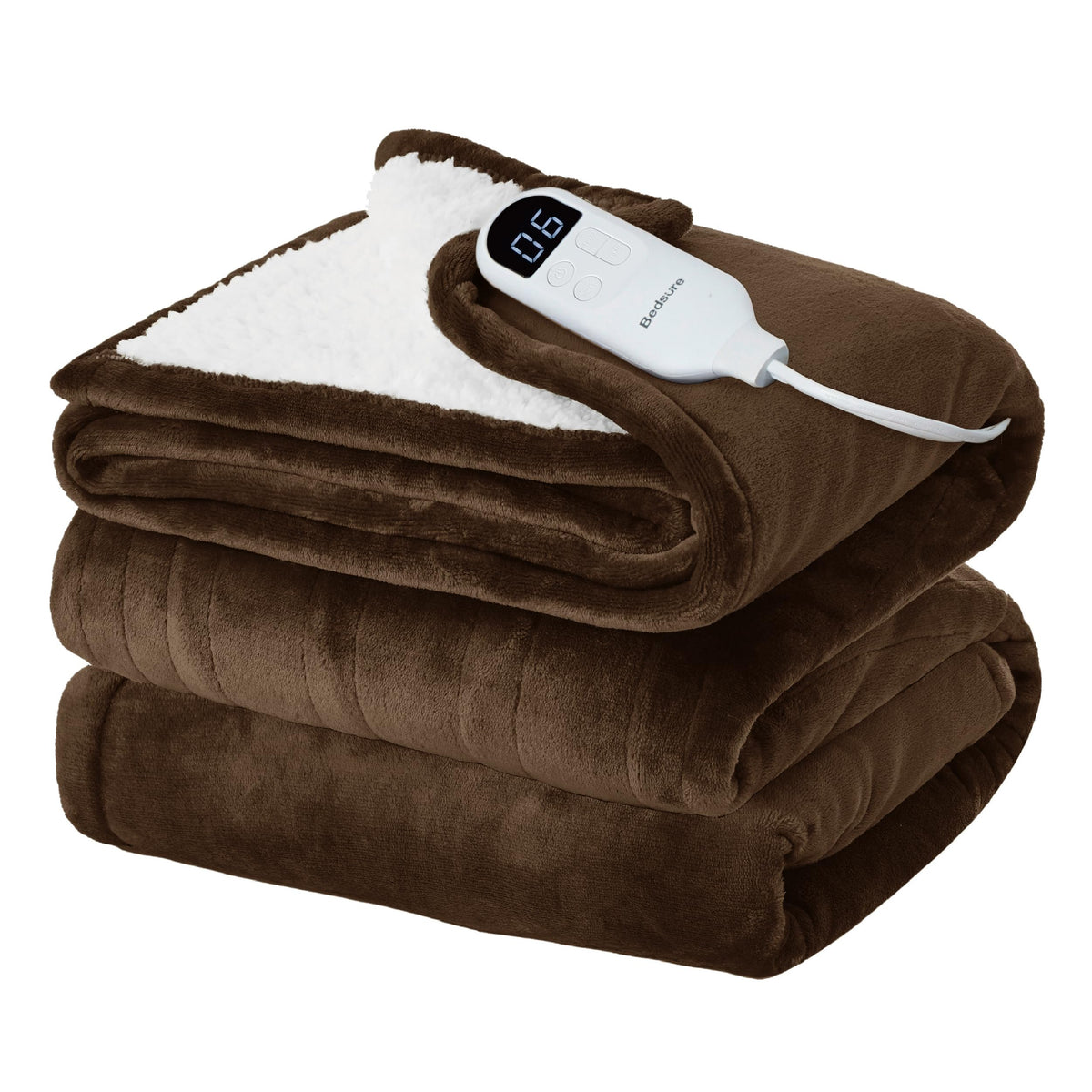 Bedsure Faux Fur Heated Blanket Twin Size, Tie-Dye Electric Blanket, Black