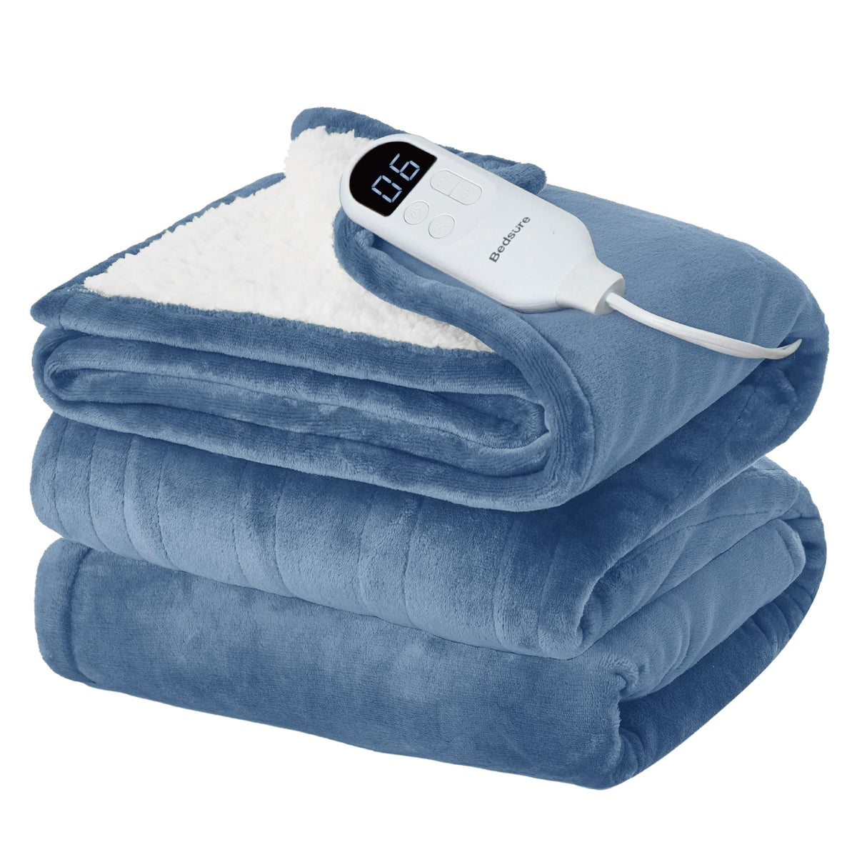 Bedsure Faux Fur Heated Blanket Twin Size, Tie-Dye Electric Blanket, Black