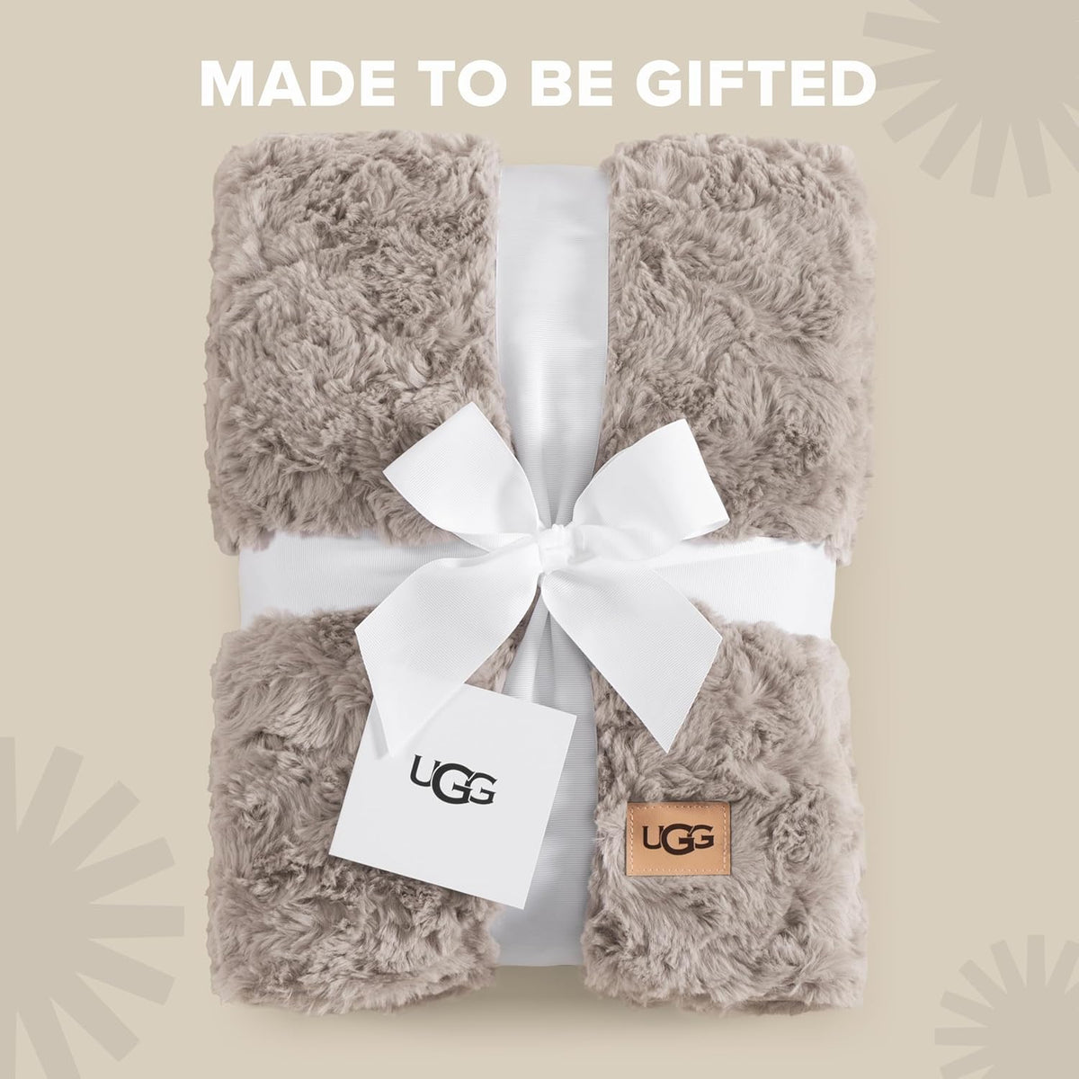 UGG Adalee Throw Blanket for Bed, Faux Fur Blanket, 50" x 70", Brown